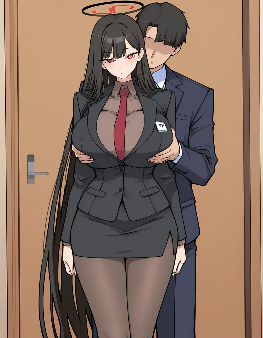 調月リオ 背後乳揉み
