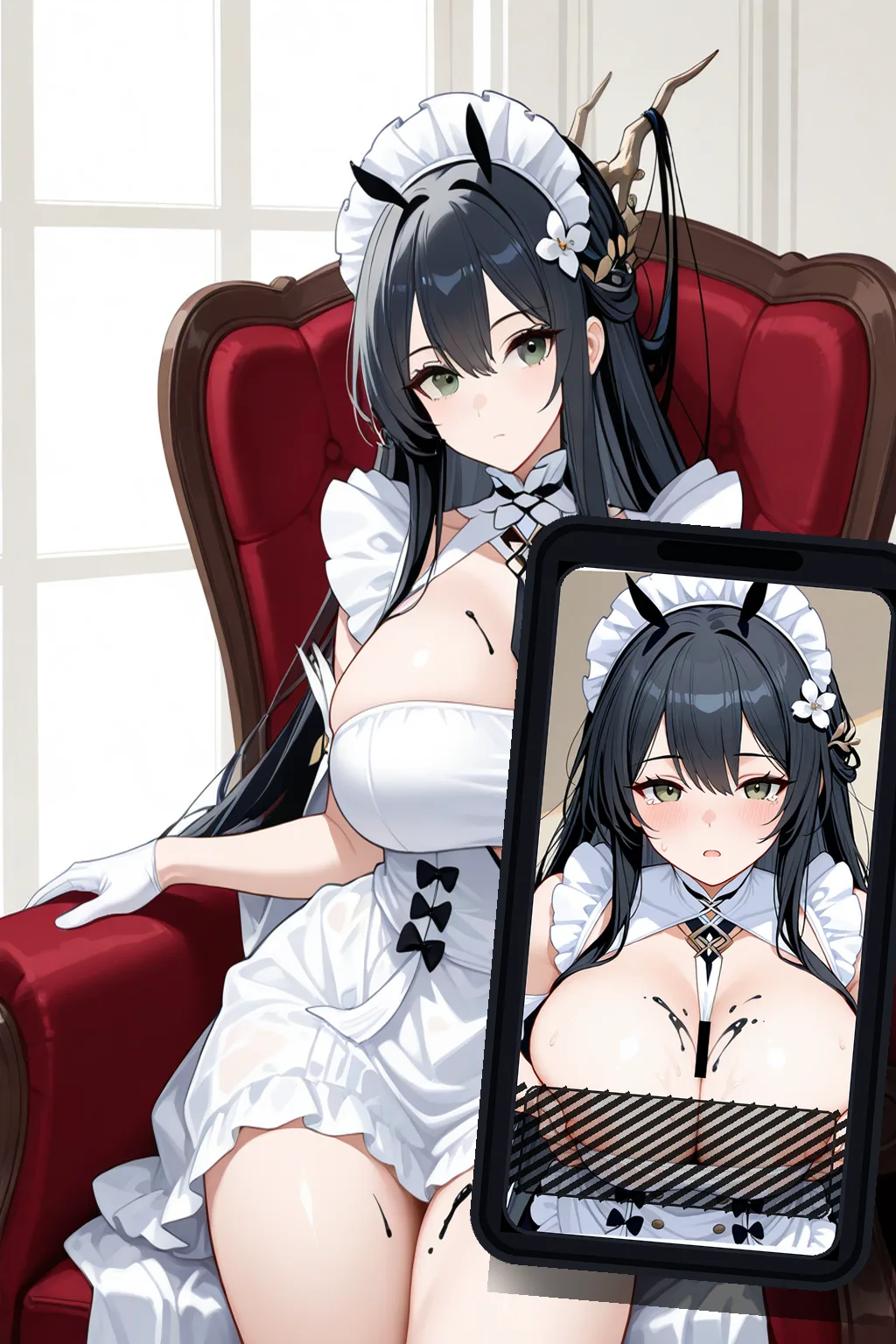 インドミタブル iphone_gap_nohand_maid_gravure